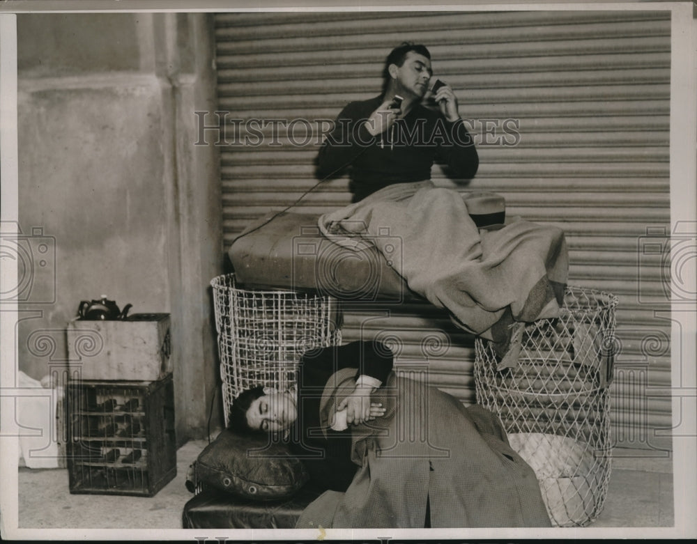 1937 Anthony Albano &amp; Peter Russo camping in Yankee Stadium-Historic Images