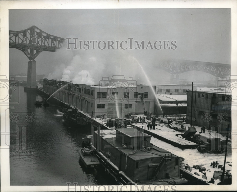 1945 Fire in the Tomkins Tidewater Terminal on Passaic River-Historic Images