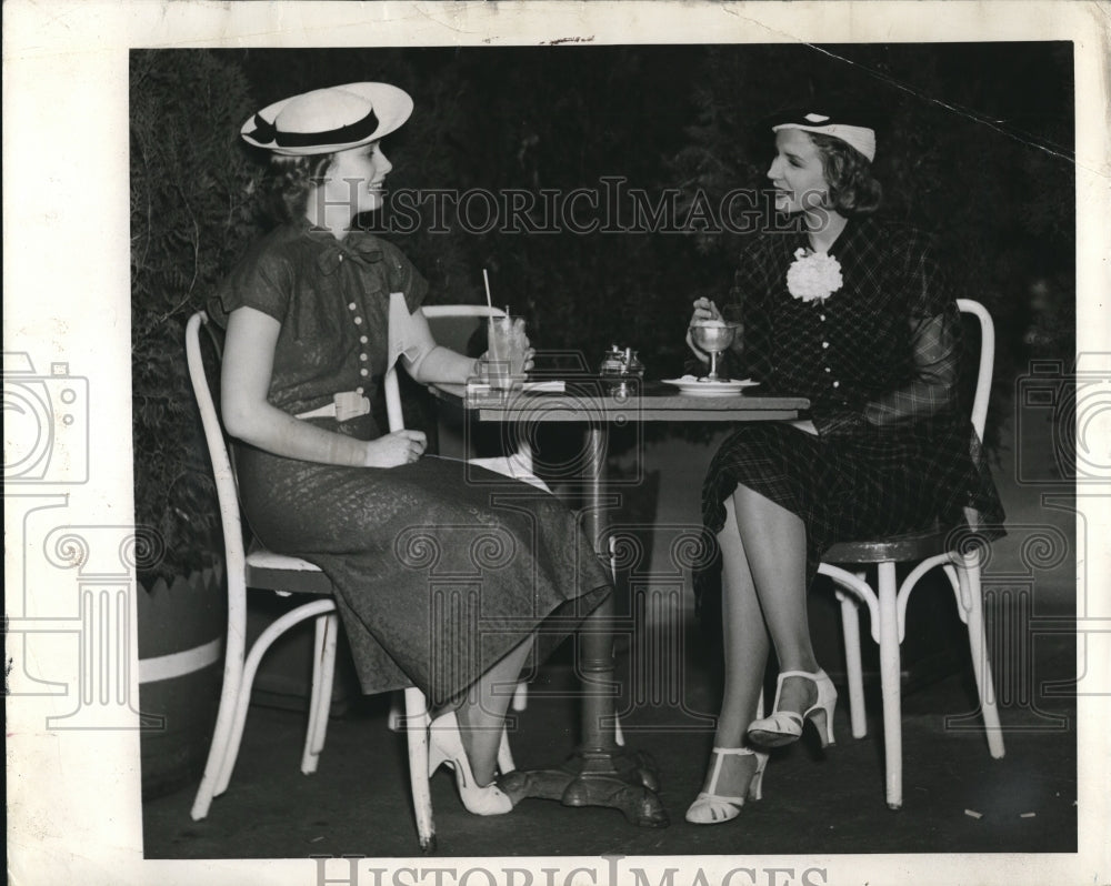 1937 Ice Cream women eating - Historic Images