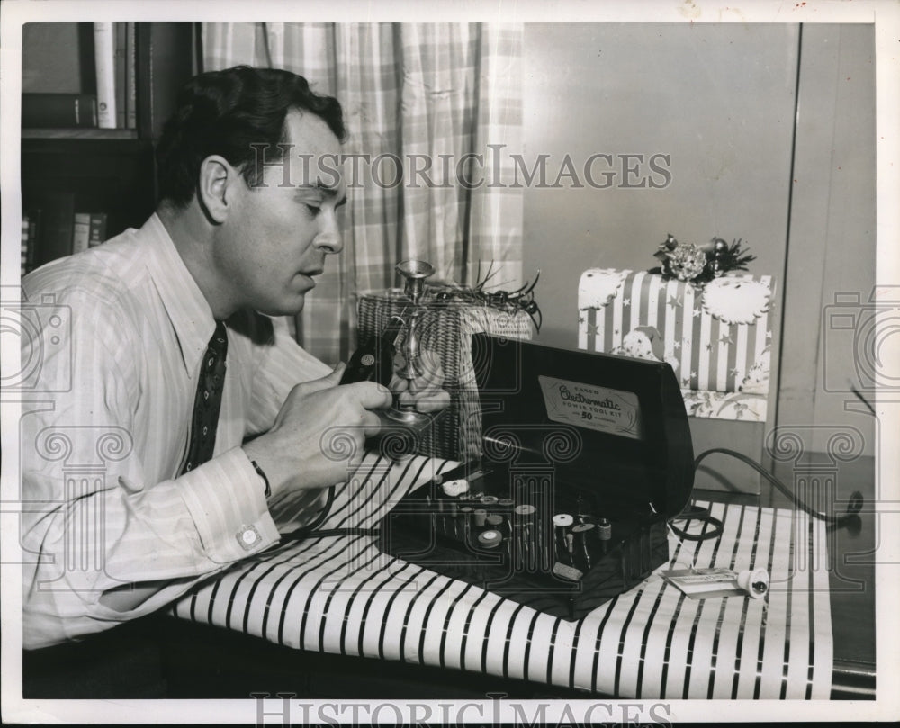 1951 Press Photo Power Tool with 3 rows of interchangeable precision accessories-Historic Images