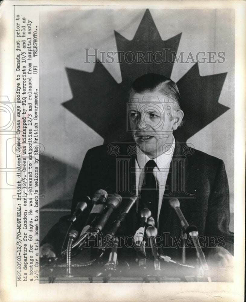 1970 British diplomat James Cross in ontreal. Canada - Historic Images