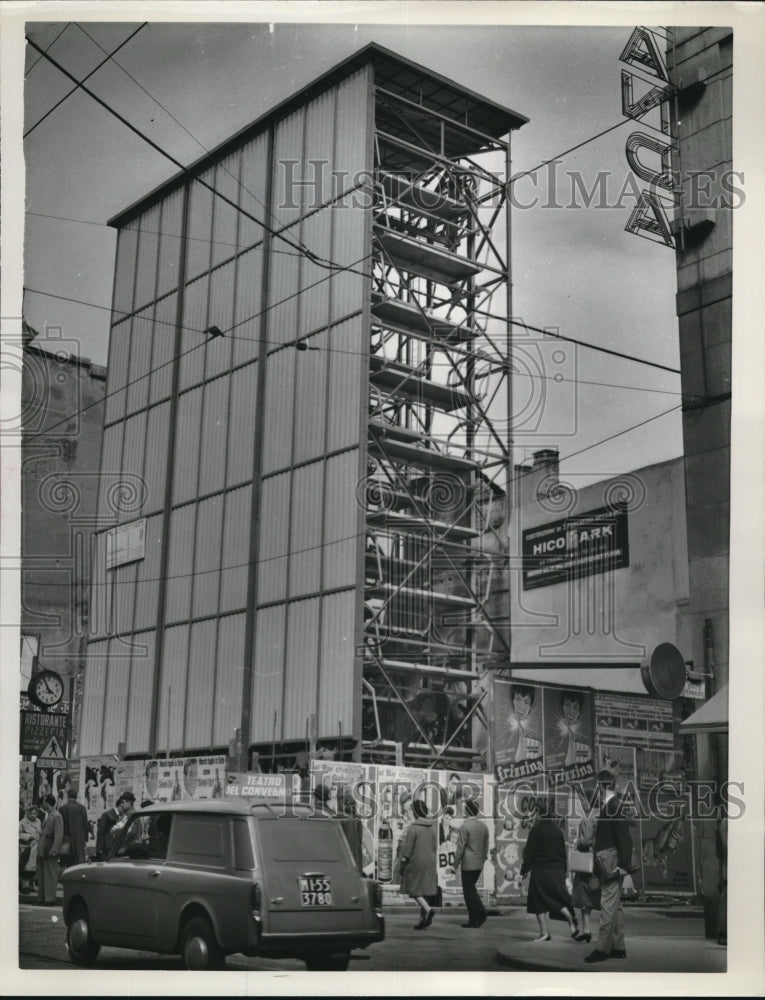 1961 Press Photo Milan Italy Space Program Tower- Historic Images