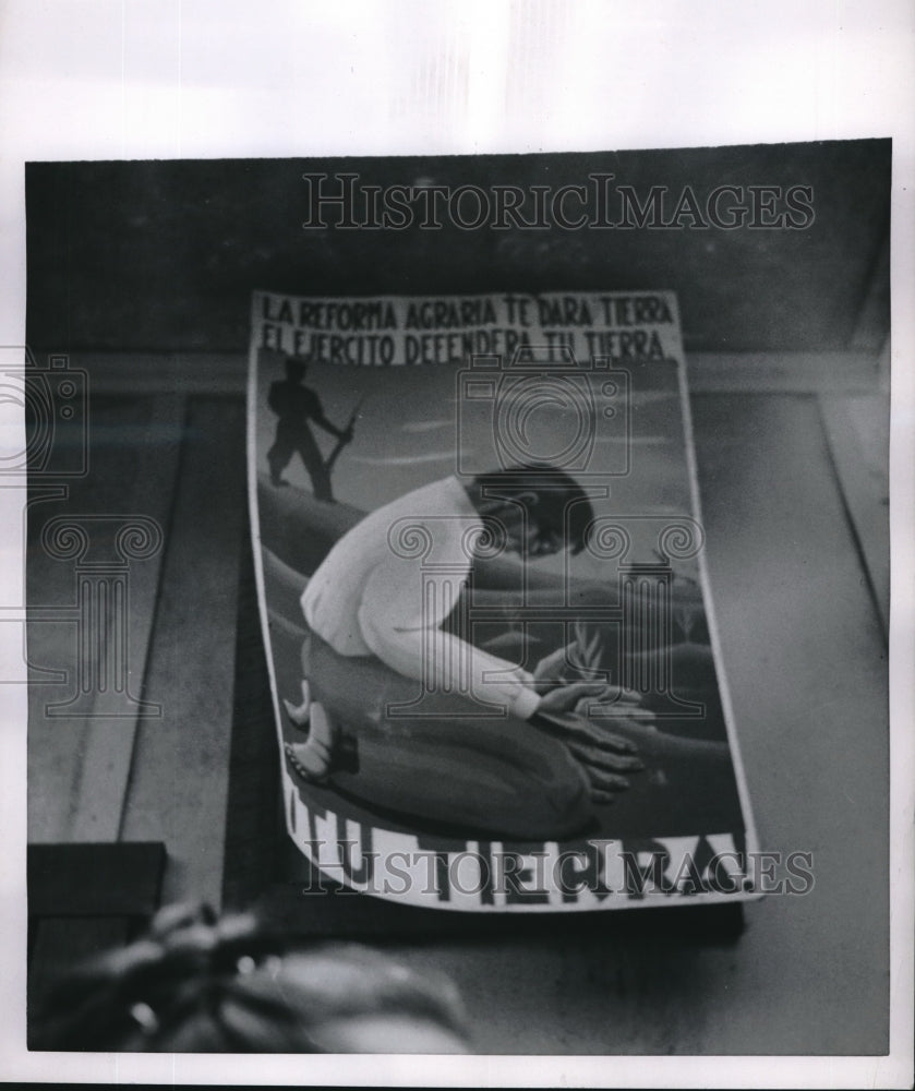 1954 Press Photo View of communist poster hung in Guatamala-Historic Images