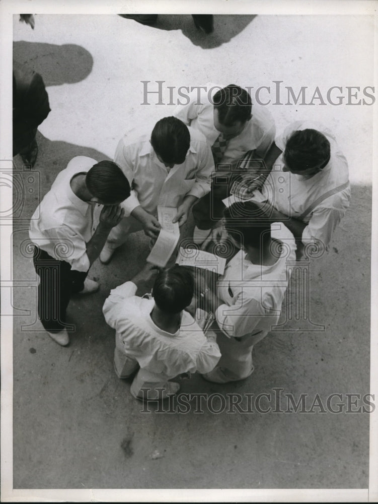 1937 Group of men at races at Delaware Park track - Historic Images