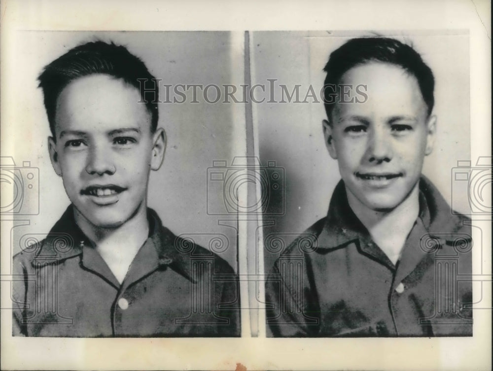 1956 Press Photo Twin brothers Thomas Jr &amp; Joseph Williams questioned by police-Historic Images