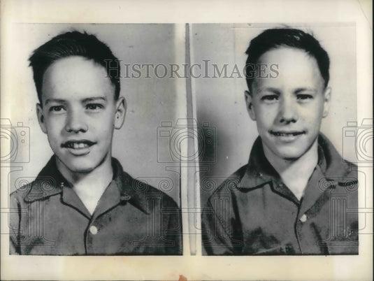 1956 Press Photo Twin brothers Thomas Jr & Joseph Williams questioned by police-Historic Images
