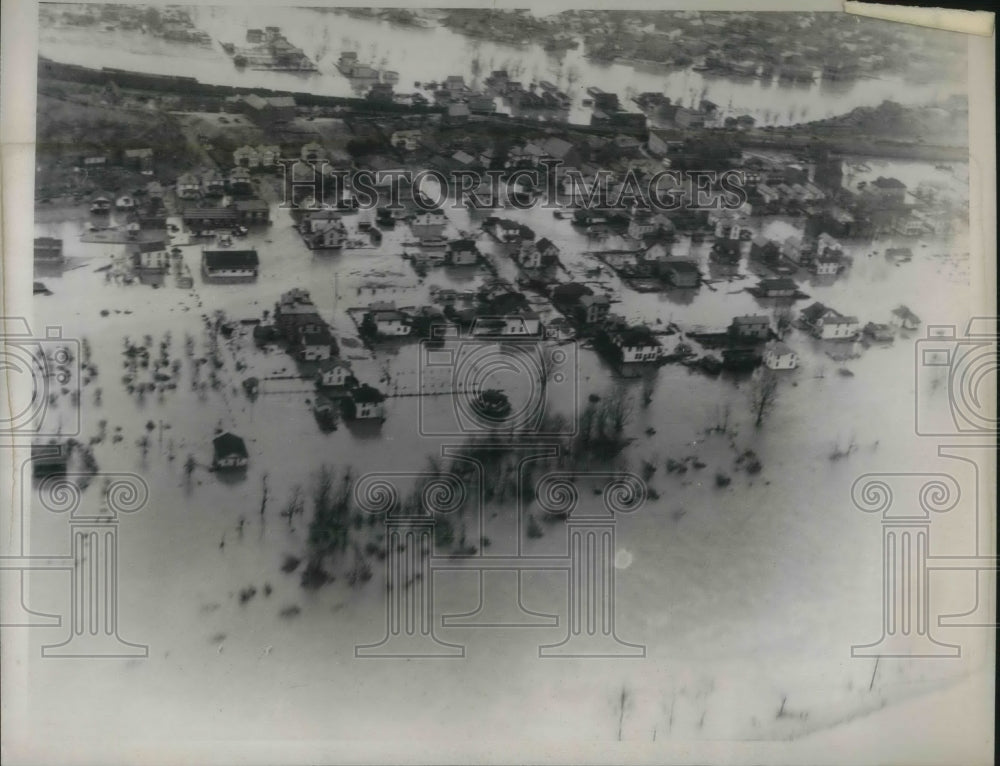 1936 Press Photo Aerial view of the flooded residential area in Cumberland, MD-Historic Images