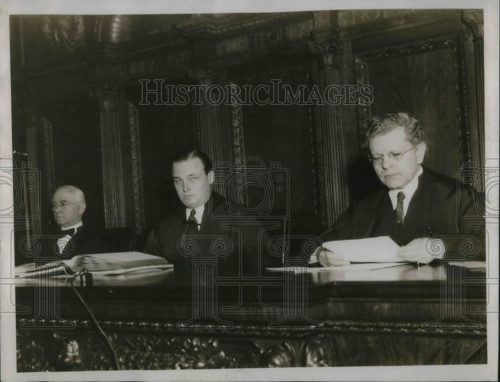 1935 Judges P. L. Lieghley, John J. Hynes, Manuel Levine - Historic Images