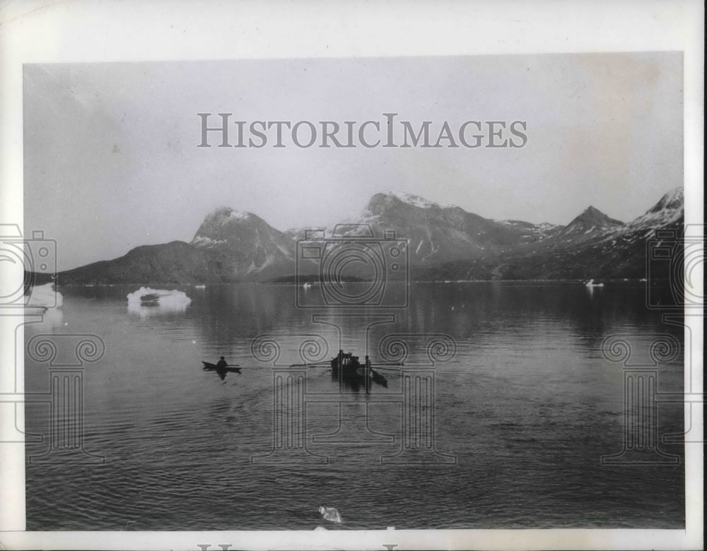 1941 Press Photo Boats In South Greenland Fjord - neb90976 - Historic Images