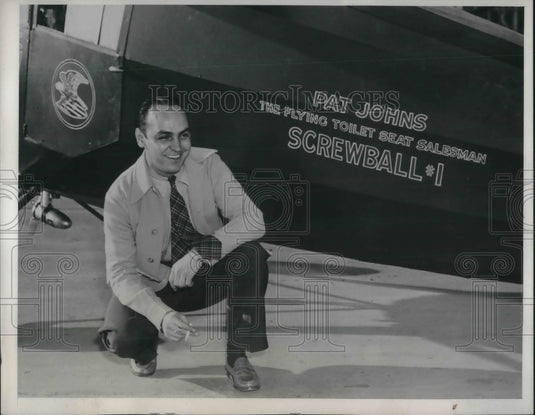 1939 Oakland, Calif.Pat Hohns, screwball pilot & his plane - Historic Images