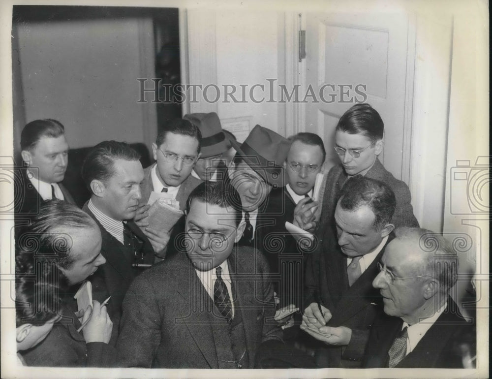 1937 Press Photo Homer Martin, Pres of UAW &amp; labor leaders in D.C. - neb91111 - Historic Images