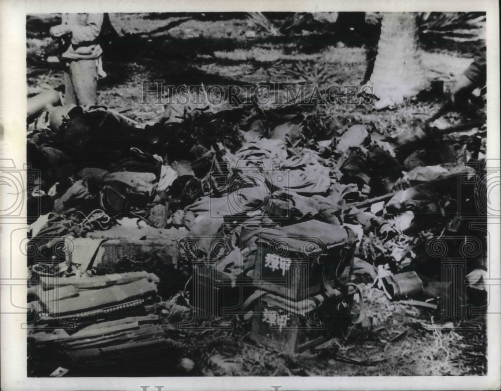1942 Press Photo Guiadalcanal in Solomon Islands, ammo captured by US Marines-Historic Images