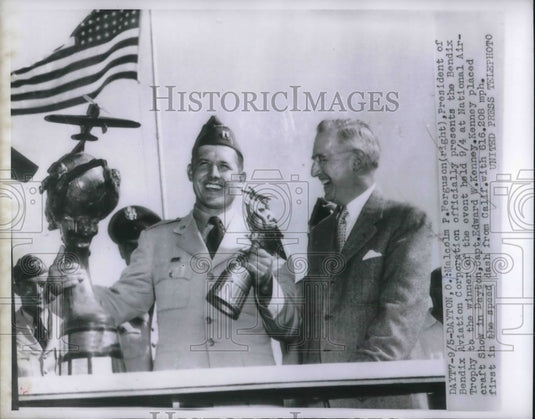 1954 Press Photo Malcolm Ferguson of Bendix Aviation Corp., Capt. Edward Kenney - Historic Images