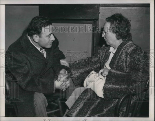1948 Press Photo NYC, Mrs Kathleen King & Rubin Tettlebaum,kidnapping children - Historic Images