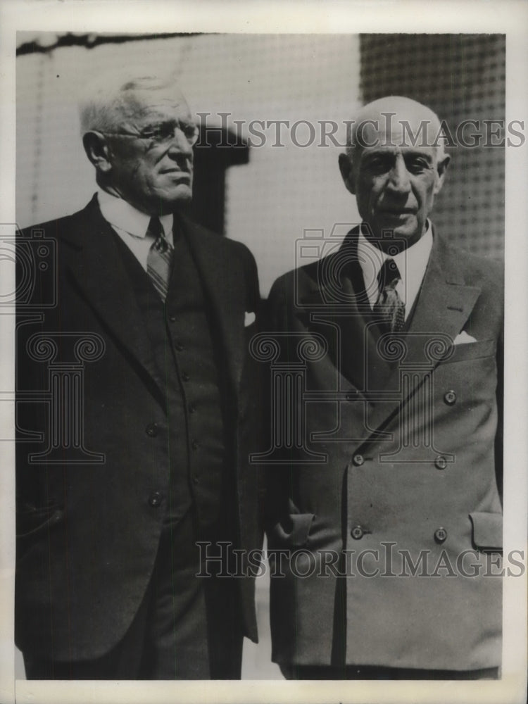 1932 Press Photo James Taylor and E.S. Marks, Australian Leaders Arrive Olympics-Historic Images