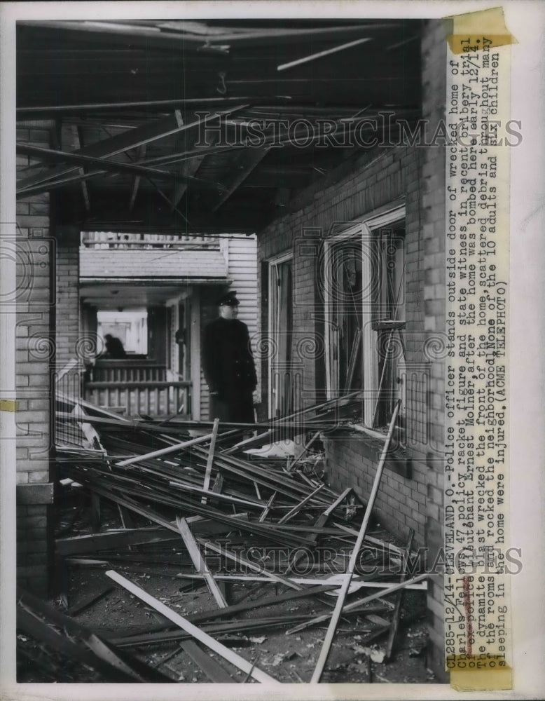 1949 Debris of Charles Fellows Home after Wrecked by Bomb - Historic Images
