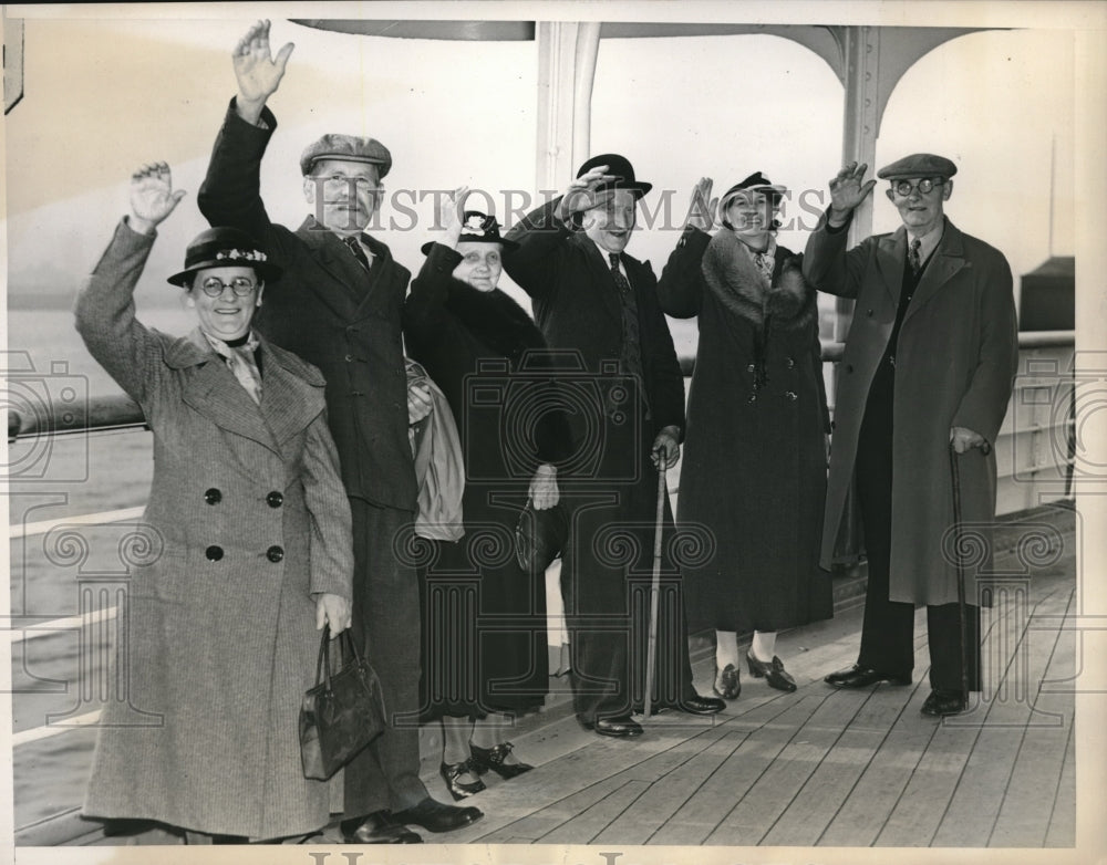 1938 Press Photo Danish travelers, K Christiansen, Holm,Oestergaard,Iverson-Historic Images