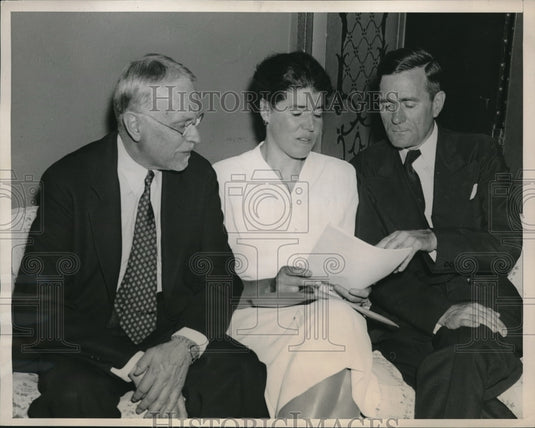 1939 Press Photo Dr Charles Judd Educational Adviser, Helen Harris & Aubrey Will - Historic Images