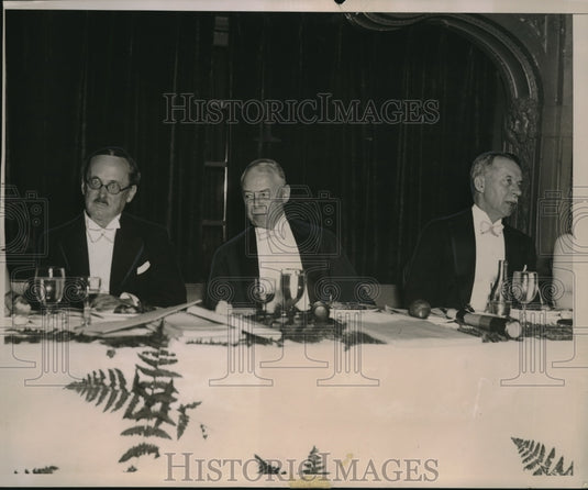 1936 Press Photo Anti-Noise Dinner, Lord Horder, Ernest Peabody, Sir G. Campbell - Historic Images