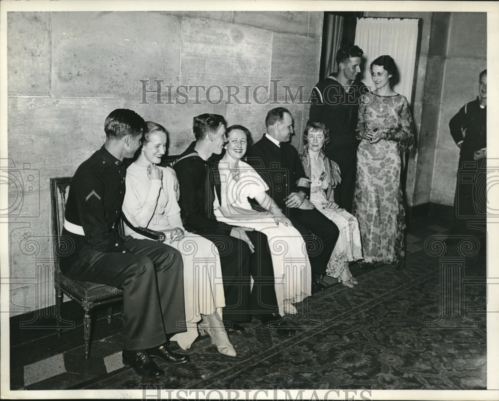 1934 Couples at Navy Club Ball at Commodore Hotel in New York City - Historic Images