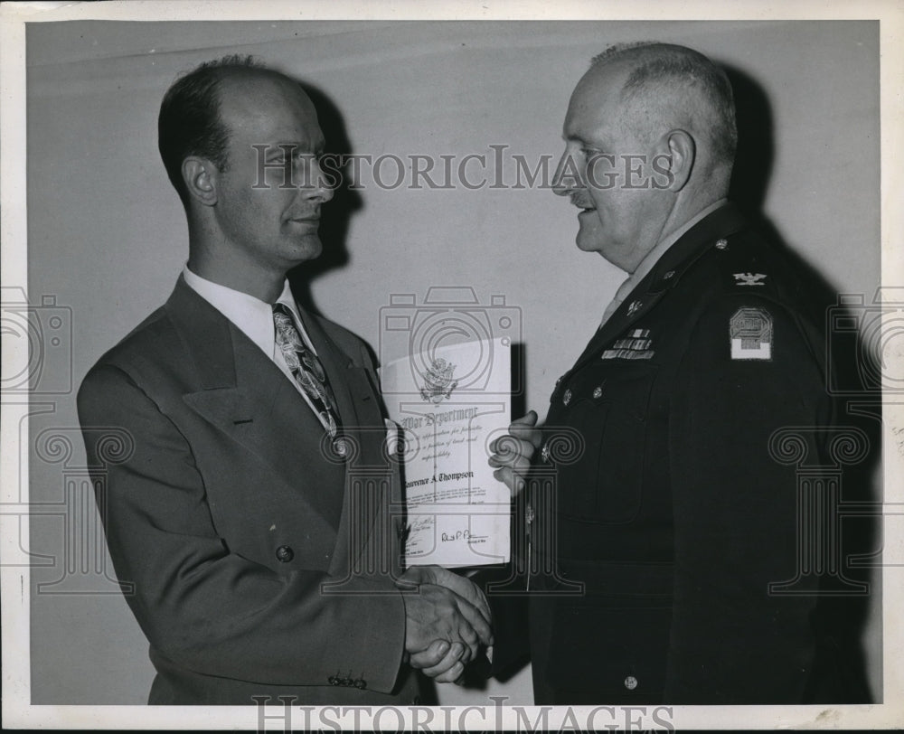 1946 Press Photo Louis A Thompson-ACME-NEA newspapers & Col JJ Miller - Historic Images