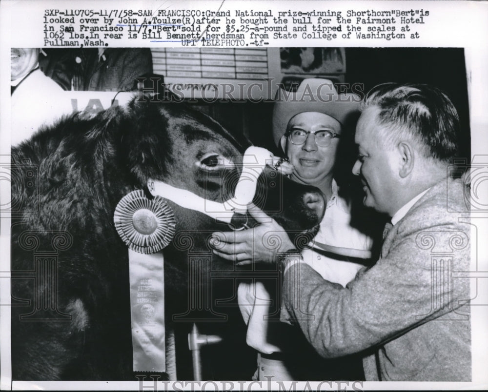 1958 Press Photo San Francisco Grand National John Toulze Fairmont Hotel - Historic Images