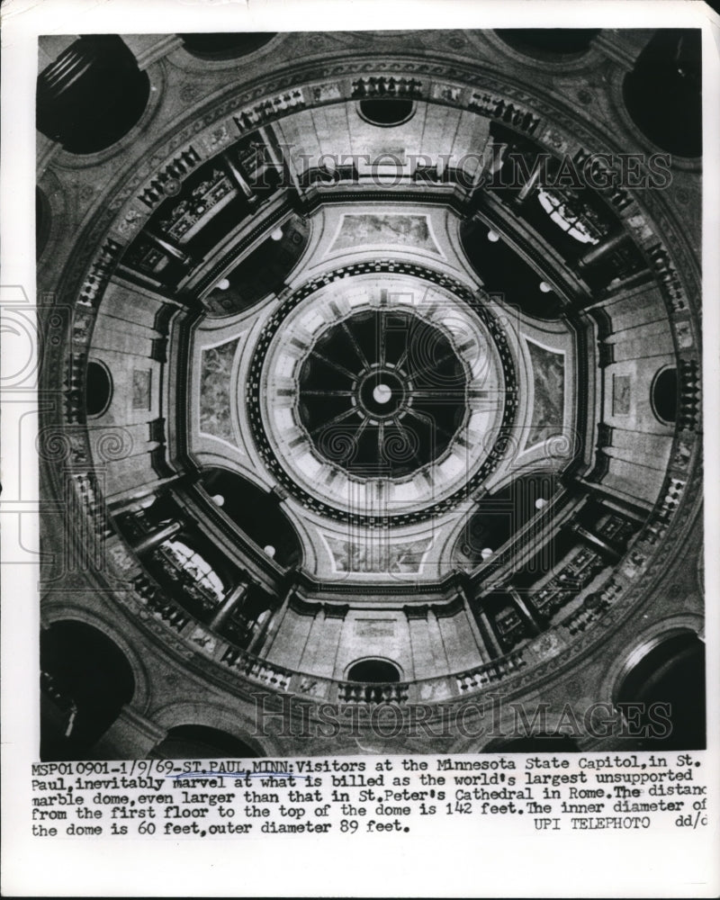 1969 St Paul, Minn. world&#39;s largest unsupported marble dome - Historic Images