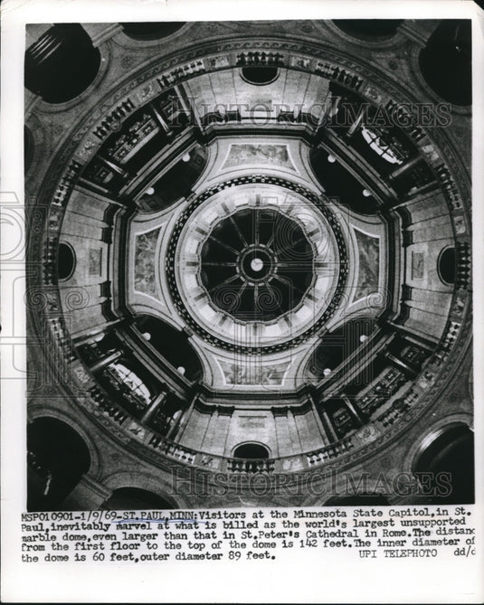 1969 St Paul, Minn. world's largest unsupported marble dome - Historic Images