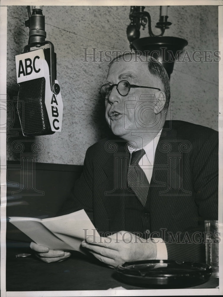 1947 Press Photo Secretary of Labor Lewis B. Schwellenbach Appeals to People - Historic Images