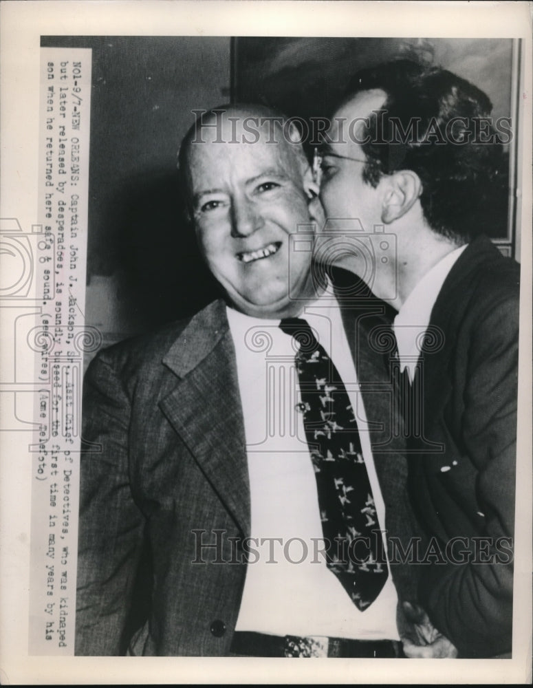 1947 Press Photo New Orleans, La Capt John J Jackson, Asst Chief of Dets. &amp; his - Historic Images