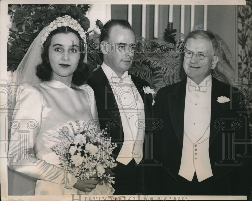 1939 Press Photo Interior Sec H Ickes, son Ray&amp; his bride ML Bauer - Historic Images