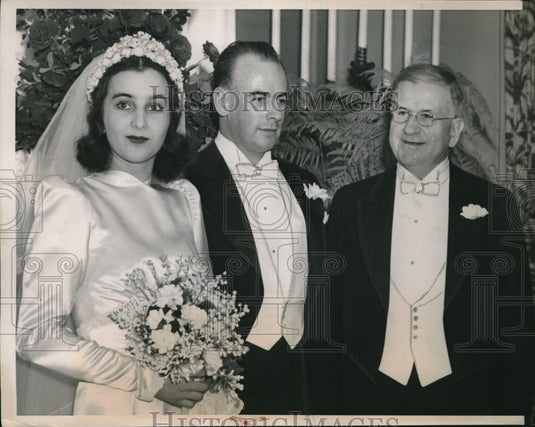 1939 Press Photo Interior Sec H Ickes, son Ray& his bride ML Bauer - Historic Images