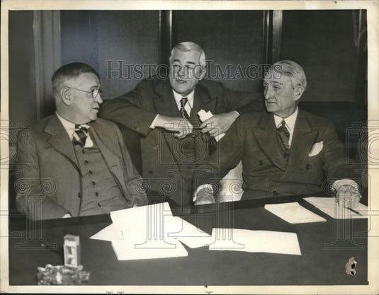 1938 Press Photo D.C> Senate Bank Comm,.Harold Ickes,Jesse Jones, Sen. Wm McAdoo - Historic Images
