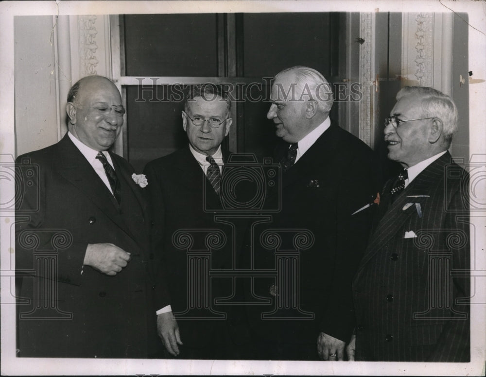 1937 Press Photo Governor Henry Horner Harold Ickes, Sen. Detrich Rep. Aopph - Historic Images