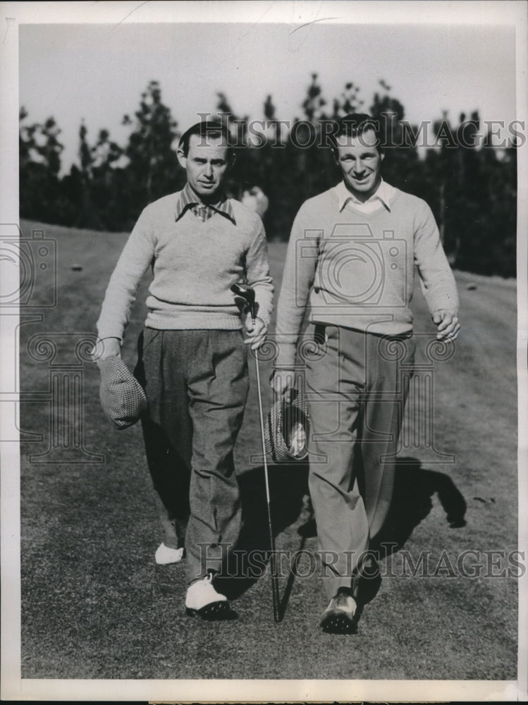 1939 Press Photo Pinehurst, N C. golfers Joe Thompson, Richard Chapman - Historic Images