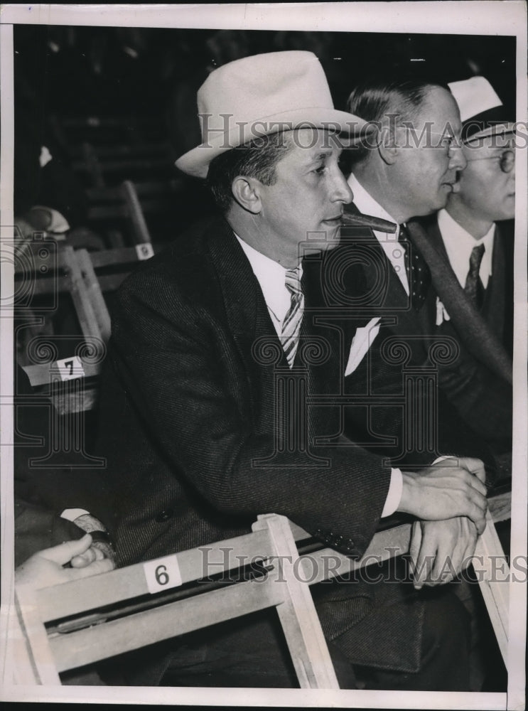 1935 Press Photo David F. Willens at Baer/ Lewis fight at Yankee Stadium - Historic Images