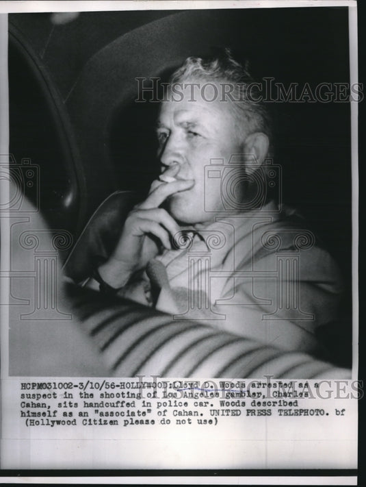 1956 Press Photo Lloyd D. Woods suspect of shooting Charles Cahan - Historic Images