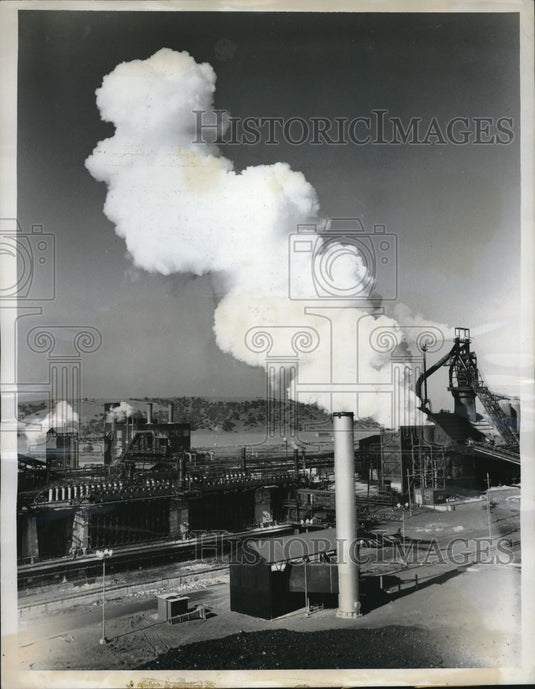 1950 Press Photo View of Steel mill in Huachipato Chile - neb93723 - Historic Images