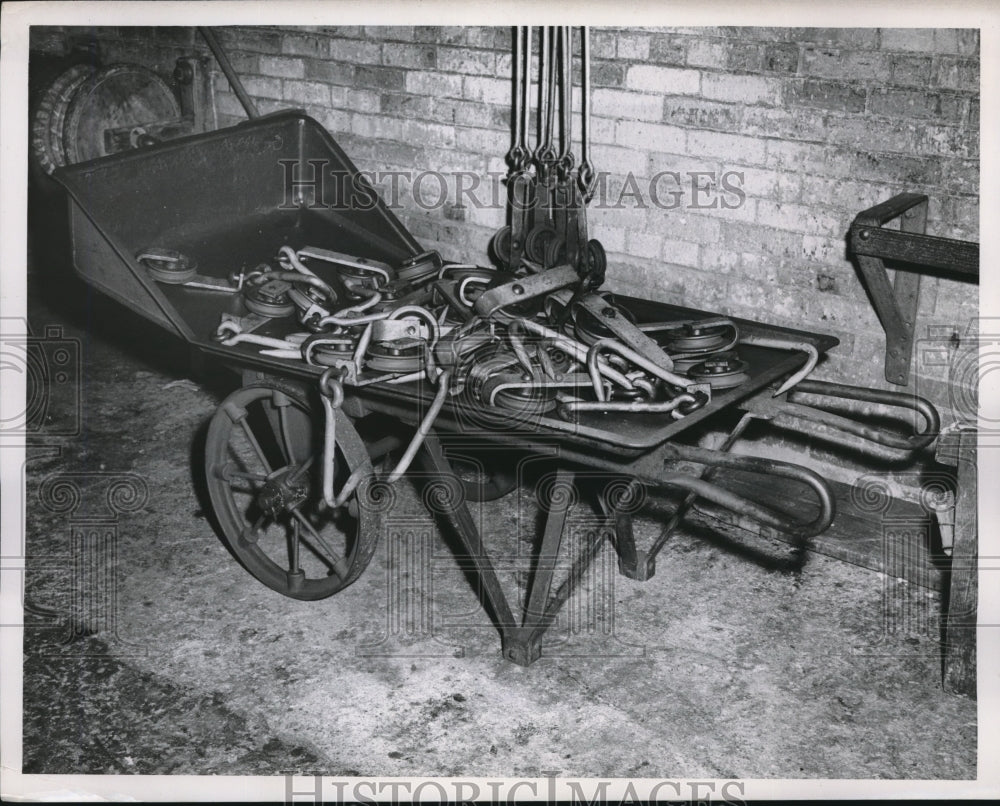 1951 Press Photo Meat Hooks-Historic Images
