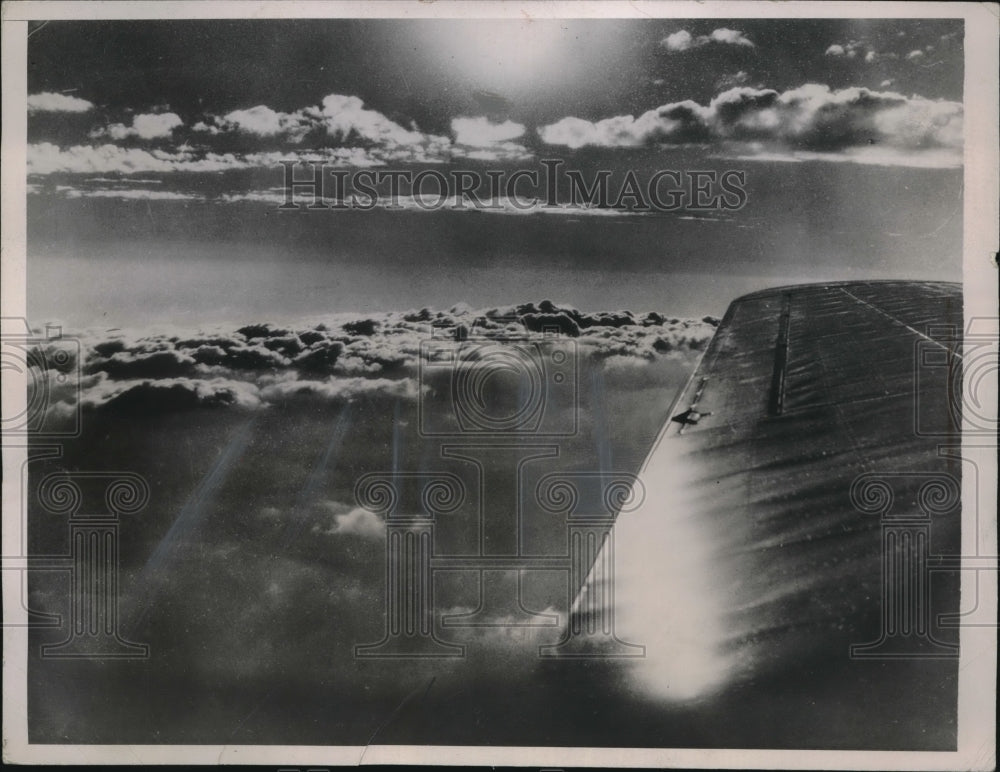 1935 Press Photo United Airlines Flight Over Arctic Landscape - Historic Images