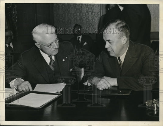 1934 AF Whitney, chair of RR Labor Exec Assoc & JB Eastman - Historic Images