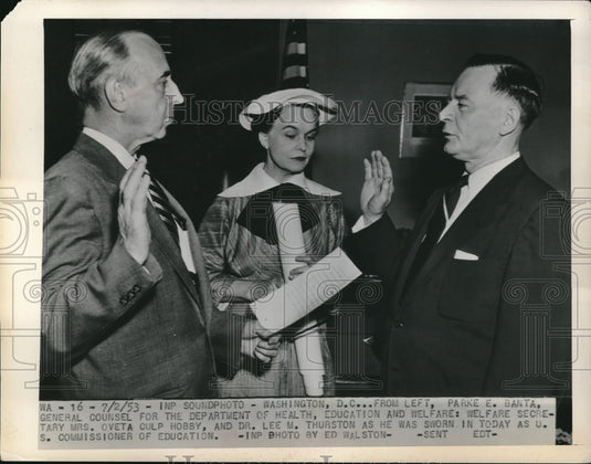 1953 Press Photo Washington D.C. Parke Banta General Counsel Dept Of Health - Historic Images