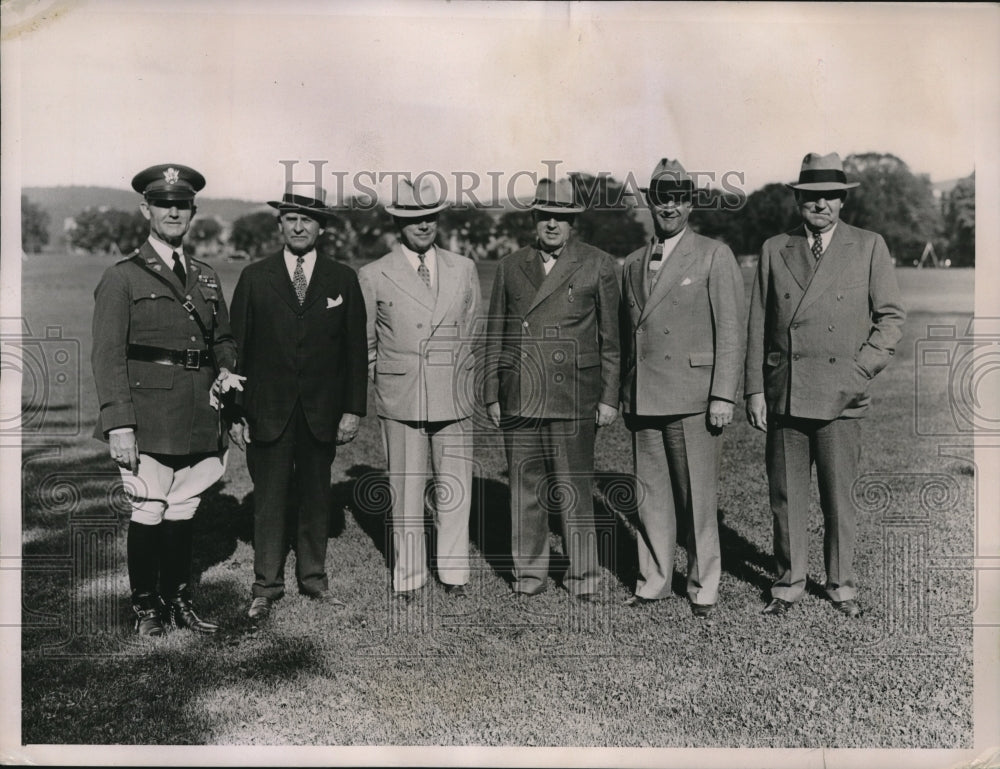 1936 Press Photo Senators Visit West Point, Maj. Gen. O&#39;Connor, Sen. Coolidge - Historic Images