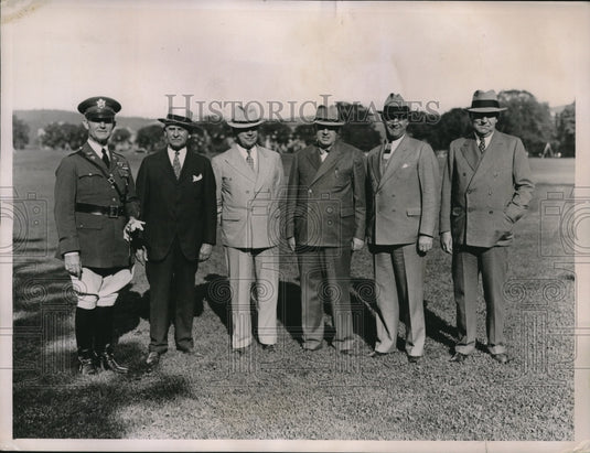 1936 Press Photo Senators Visit West Point, Maj. Gen. O'Connor, Sen. Coolidge - Historic Images