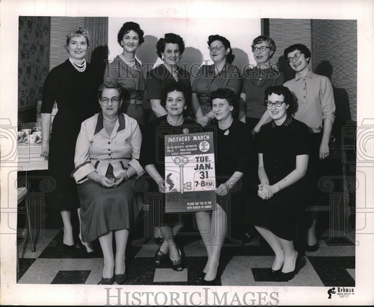 1961 March of Dimes Representatives Have Mother's March - Historic Images