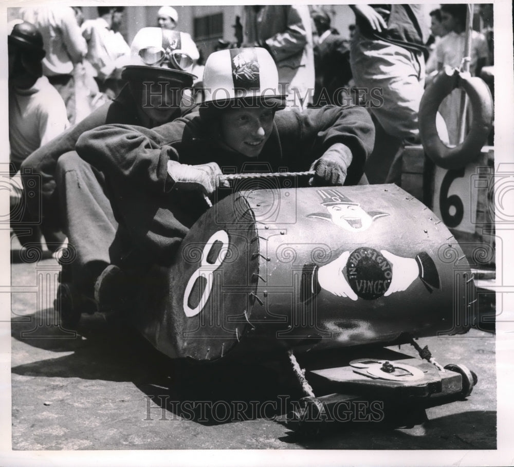 1955 Press Photo Naples Soapbox Derby contestants - Historic Images
