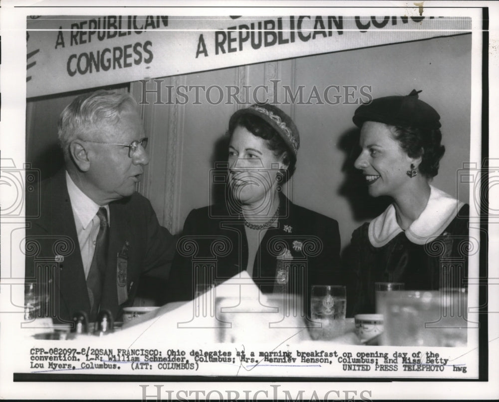 1956 Press Photo San Francisco, Ohio delegates at GOP convention,Wm Schneider - Historic Images