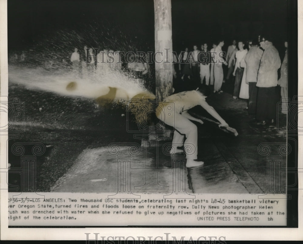 1954 University of Southern Cal students on Fraternity Row - Historic Images
