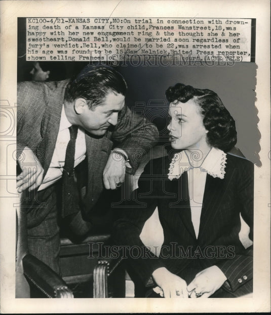 1948 Press Photo Frances Wanstreet and UPI reporter Sam Melnick.-Historic Images