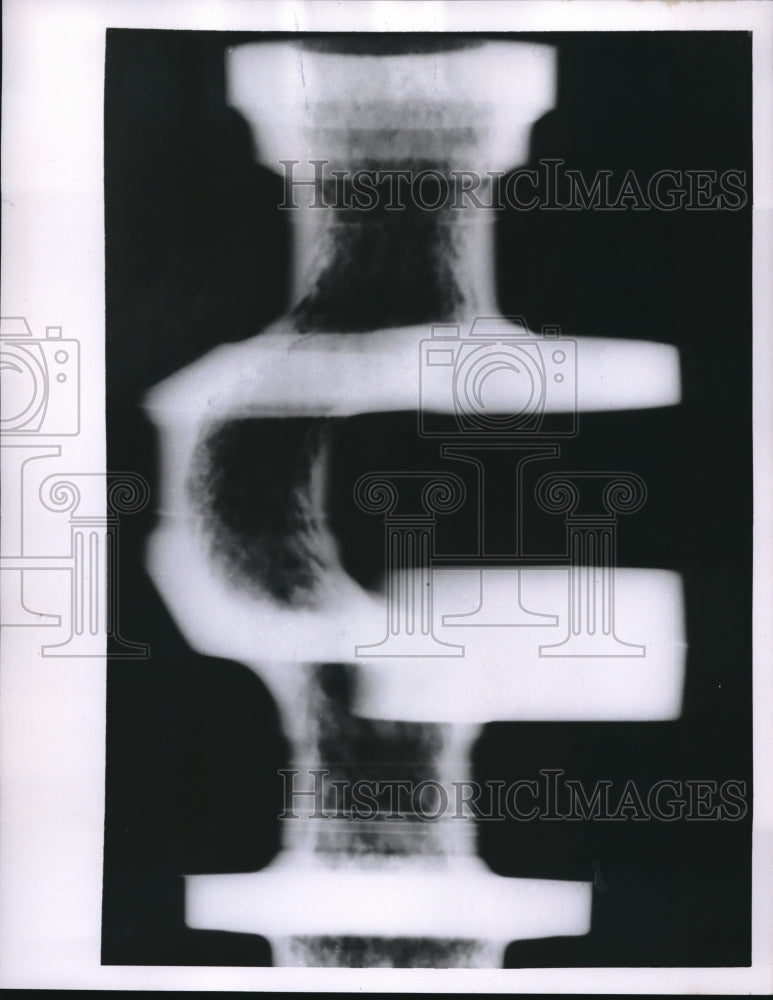 1955 Press Photo X-Ray of Crankshaft Casting - Historic Images